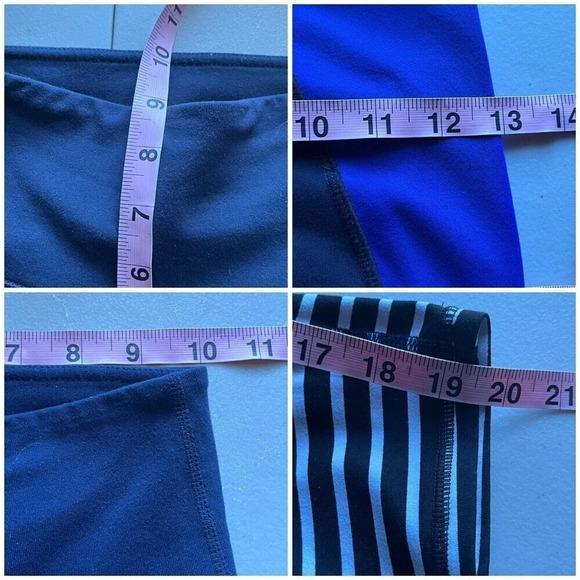 Athleta Purple and Black and White Striped Cropped Leggings - Size XXS - Picture 3 of 10